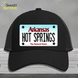 Hot Springs Arkansas Novelty License Plate Hat Mesh / Black