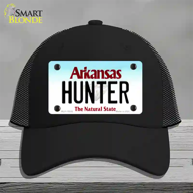 Hunter Arkansas Novelty License Plate Hat Mesh / Black