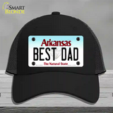 Best Dad Arkansas Novelty License Plate Hat Mesh / Black