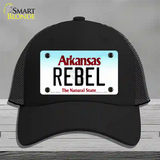 Rebel Arkansas Novelty License Plate Hat Mesh / Black