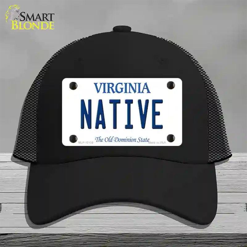 Native Virginia Novelty License Plate Hat Mesh / Black
