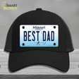 Best Dad Missouri Novelty License Plate Hat Mesh / Black