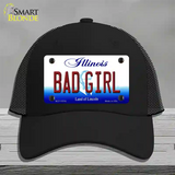 Bad Girl Illinois Novelty License Plate Hat Mesh / Black