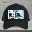 Best Dad Oregon Novelty License Plate Hat Mesh / Black