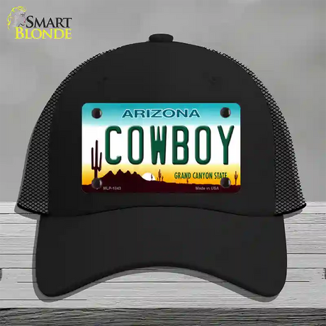 Cowboy Arizona Novelty License Plate Hat Mesh / Black
