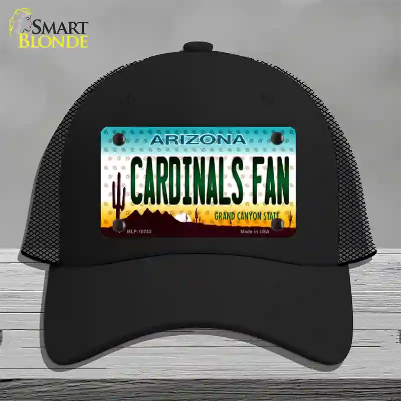 Cardinals Fan Arizona Novelty License Plate Hat Mesh / Black