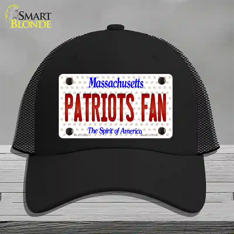 Patriots Fan Massachusetts Novelty License Plate Hat Mesh / Black