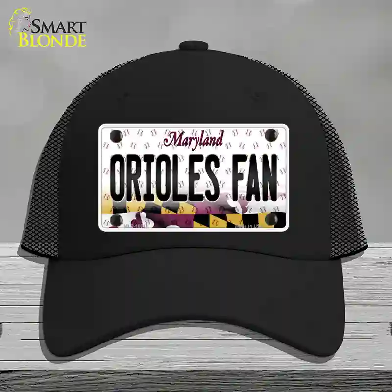 Orioles Fan Maryland Novelty License Plate Hat Mesh / Black