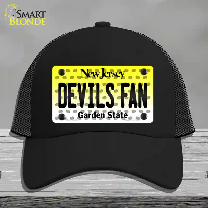 Devils Fan New Jersey Novelty License Plate Hat Mesh / Black