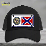 Confederate Flag Mississippi Seal Novelty License Plate Hat Mesh / Black