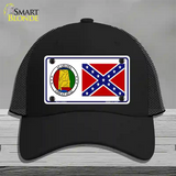 Confederate Flag Alabama Seal Novelty License Plate Hat Mesh / Black