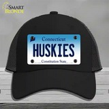 Huskies Connecticut Novelty License Plate Hat Mesh / Black