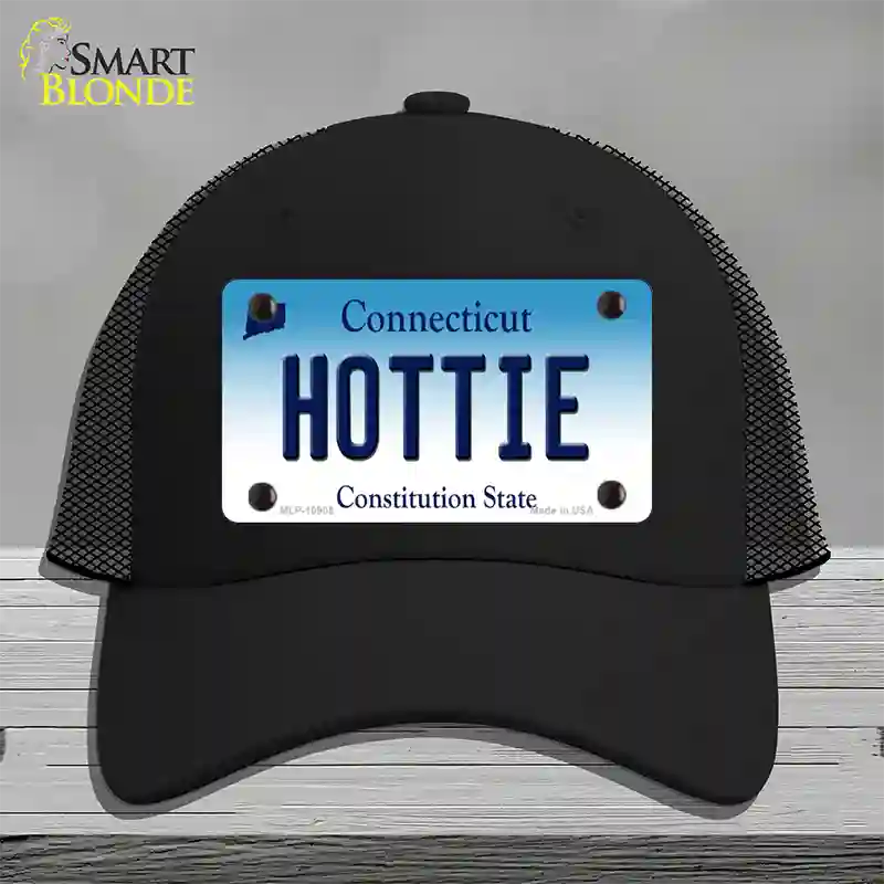 Hottie Connecticut Novelty License Plate Hat Mesh / Black