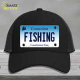 Fishing Connecticut Novelty License Plate Hat Mesh / Black