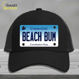 Beach Bum Connecticut Novelty License Plate Hat Mesh / Black
