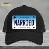 Married Connecticut Novelty License Plate Hat Mesh / Black
