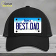 Best Dad Iowa Novelty License Plate Hat Mesh / Black