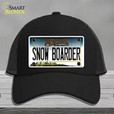 Snow Boarder Montana State Novelty License Plate Hat Mesh / Black