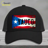 Yauco Puerto Rico Flag Novelty License Plate Hat Mesh / Black