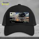 Delaware River Sunset State Novelty License Plate Hat Mesh / Black