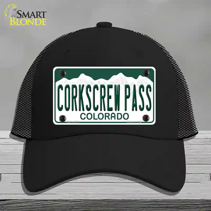 Corkscrew Pass Colorado Novelty License Plate Hat Mesh Black