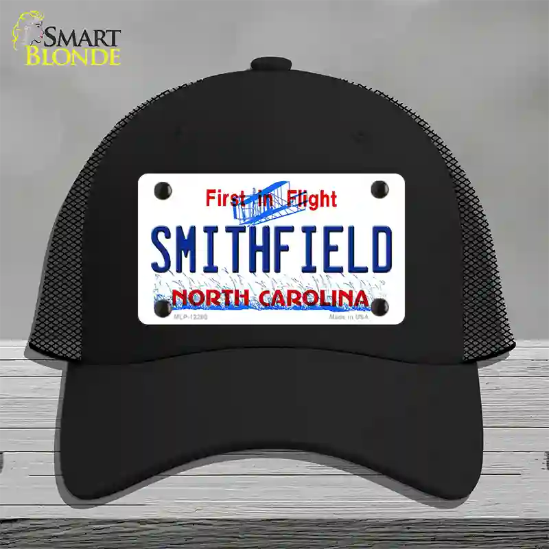 North Carolina Smithfield Novelty License Plate Hat Mesh / Black