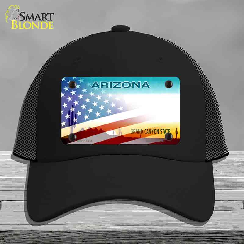 Arizona with American Flag Novelty License Plate Hat HAT-MLP-12331