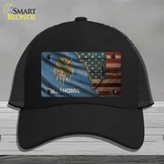 Oklahoma/American Flag Novelty License Plate Hat Mesh Black