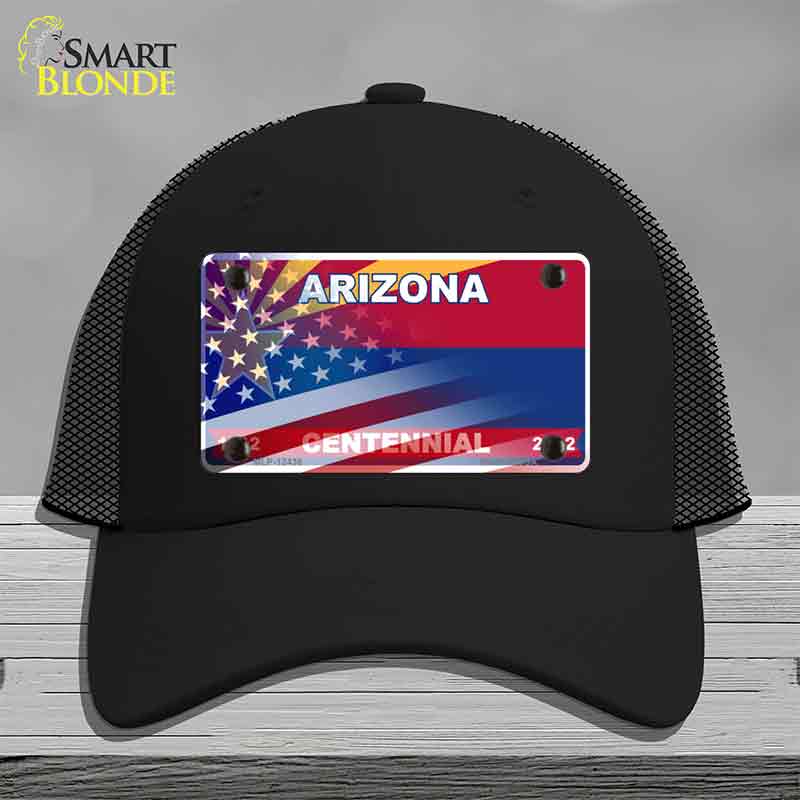 Arizona Centennial American Flag Novelty License Plate Hat HAT-MLP-12436