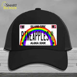 Pineapples Hawaii Novelty License Plate Hat / Black Mesh