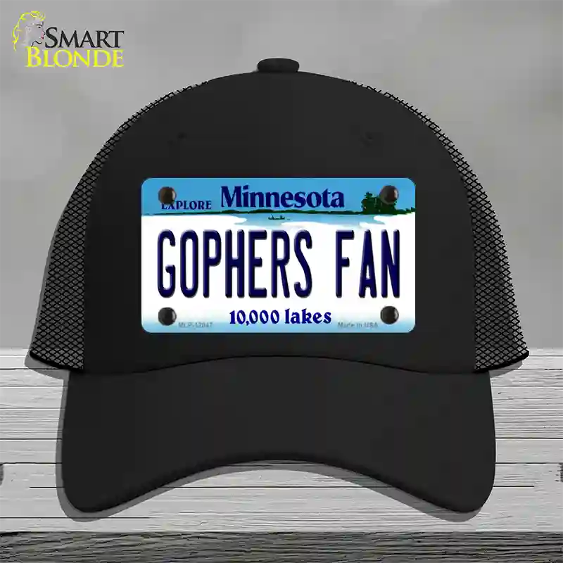 Gophers Fan Novelty License Plate Hat Mesh / Black