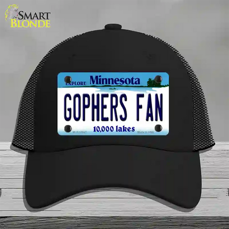 Gophers Fan Novelty License Plate Hat Mesh / Black