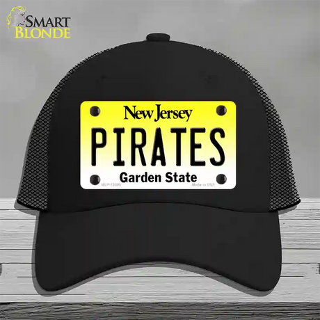 Pirates Novelty License Plate Hat Mesh / Black