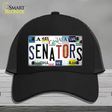 Senators Strip Art Novelty License Plate Hat Tag Mesh Black