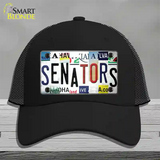 Senators Strip Art Novelty License Plate Hat Tag Mesh Black