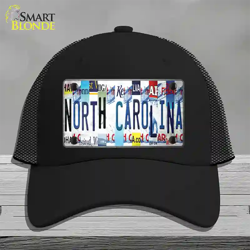 North Carolina Strip Art Novelty License Plate Hat Tag Mesh Black