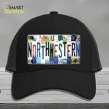 Northwestern Strip Art Novelty License Plate Hat Tag Mesh Black