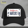 Number 1 Warriors Fan Novelty License Plate Hat Tag Mesh Black