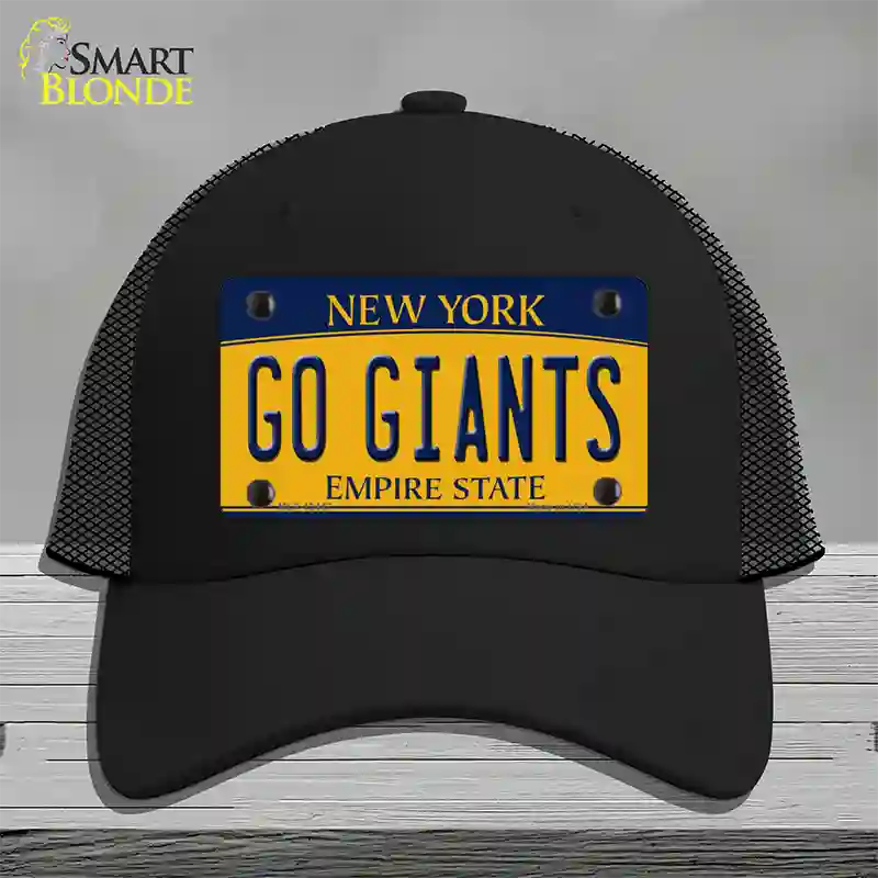 New York Go Giants Novelty License Plate Hat Tag Mesh Black