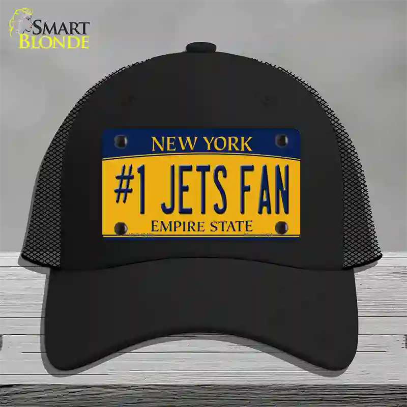 Number 1 Jets Fan New York Novelty License Plate Hat Tag Mesh Black