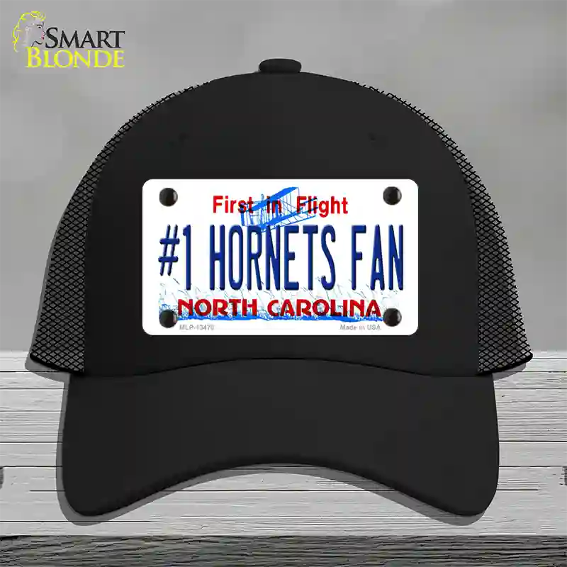 Number 1 Hornets Fan Novelty License Plate Hat Tag Mesh Black