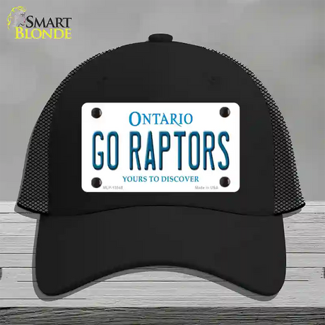 Go Raptors Novelty License Plate Hat Tag Mesh / Black