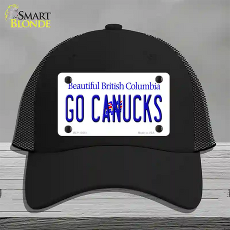 Go Canucks Novelty License Plate Hat Tag Mesh / Black