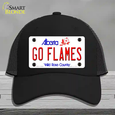 Go Flames Novelty License Plate Hat Tag Mesh / Black