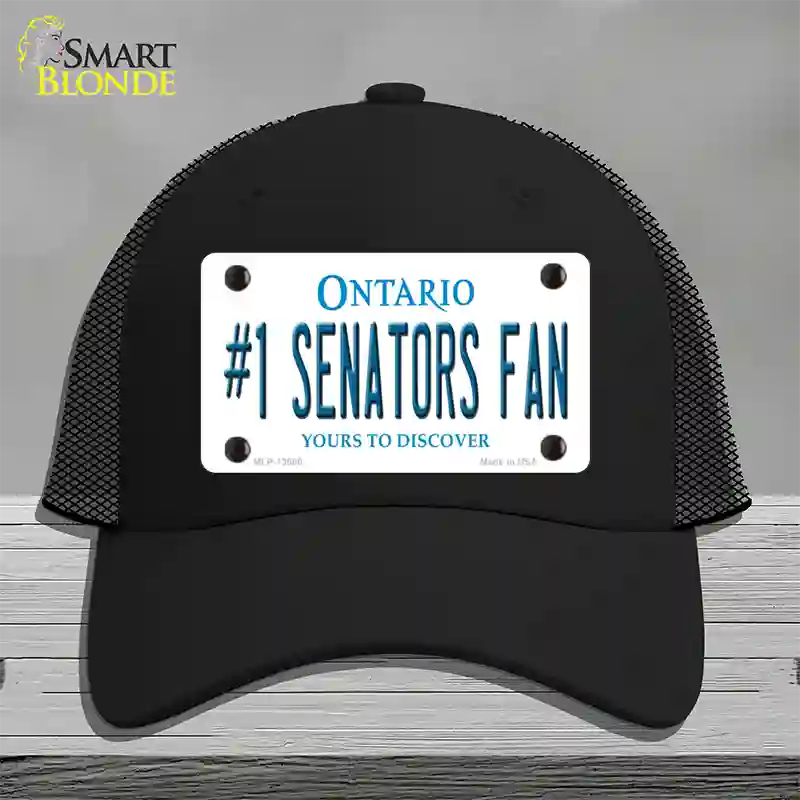 Number 1 Senators Fan Novelty License Plate Hat Tag Mesh Black