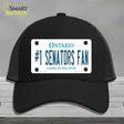 Number 1 Senators Fan Novelty License Plate Hat Tag Mesh Black