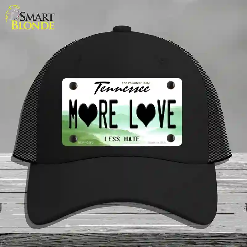 More Love Novelty License Plate Hat Tag Mesh Black