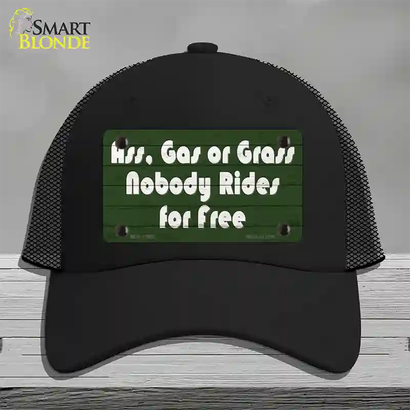 Ass Gas Or Grass Novelty License Plate Hat Tag Mesh Black