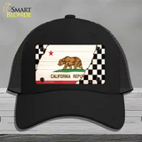 California Racing Flag Novelty License Plate Hat Tag Mesh Black