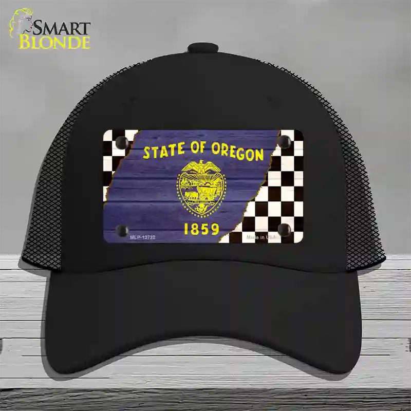 Oregon Racing Flag Novelty License Plate Hat Tag Mesh Black